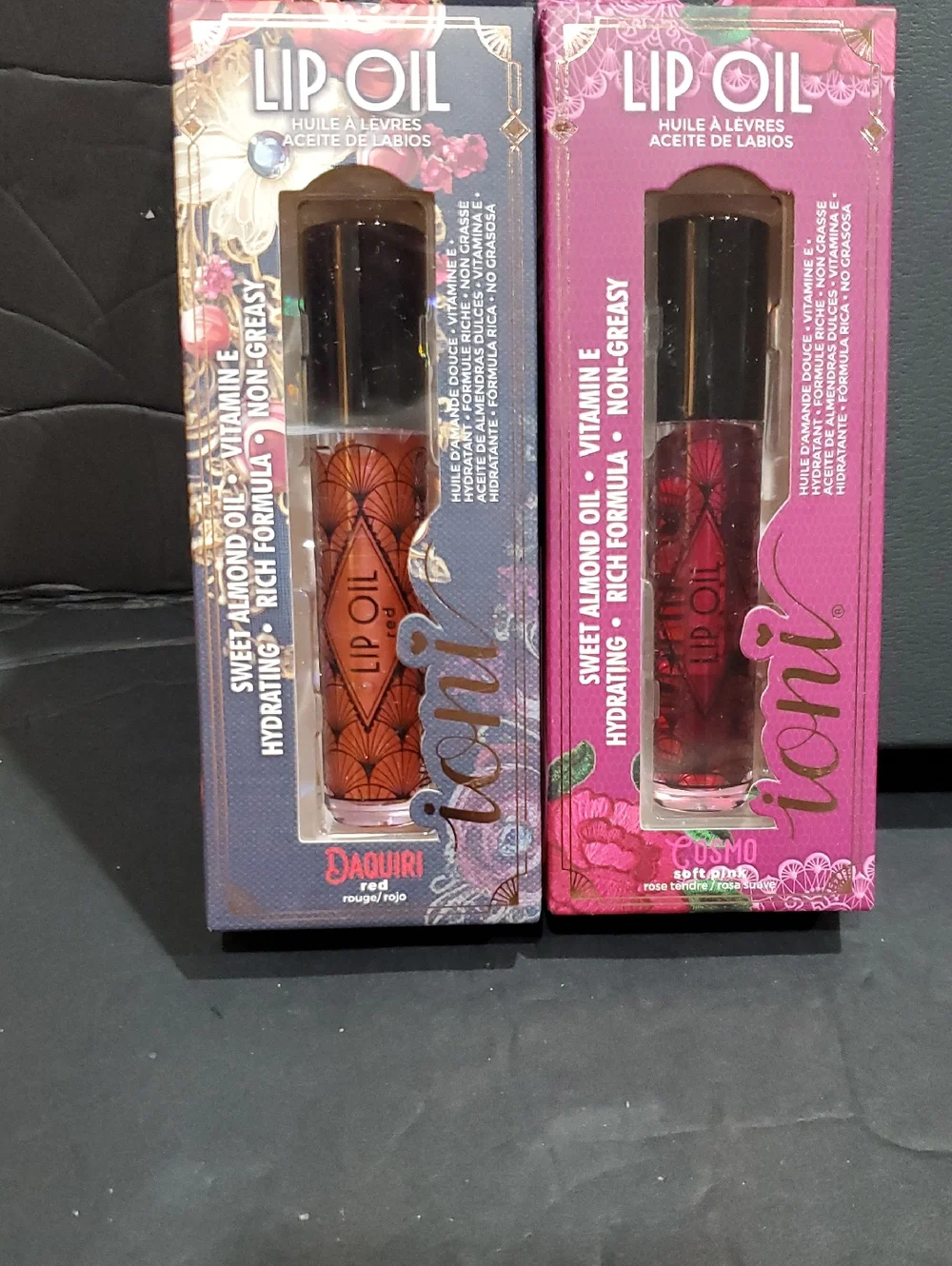 2pack‎ veil of allure sweet almond oil daiquiri red and cosmo soft pink lip oils